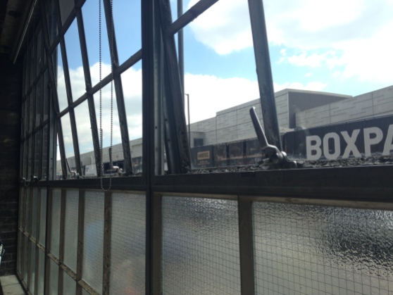 The Boxpark view from Pizza East.